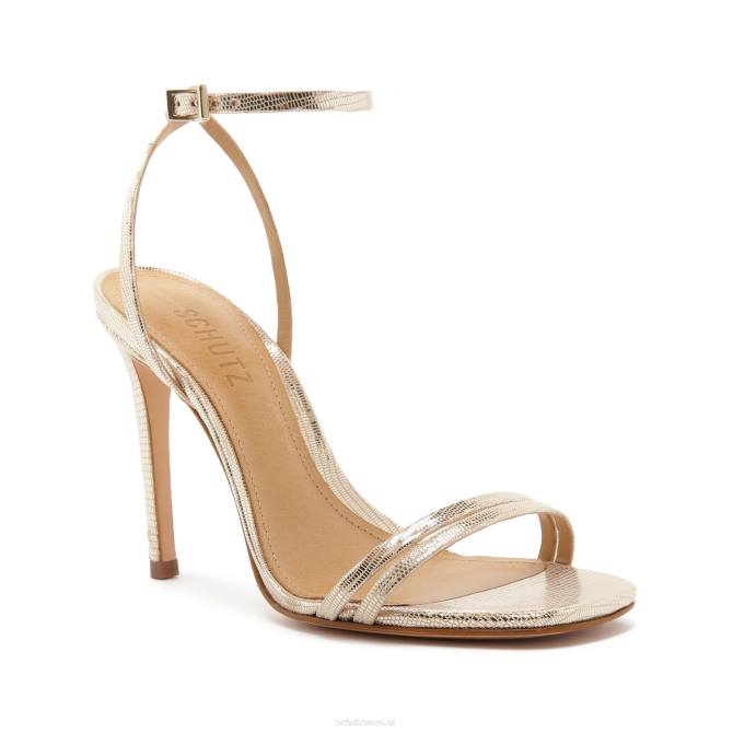 bei Schutz Altina-Sandale aus geprägtem Leder Platingold D60T245