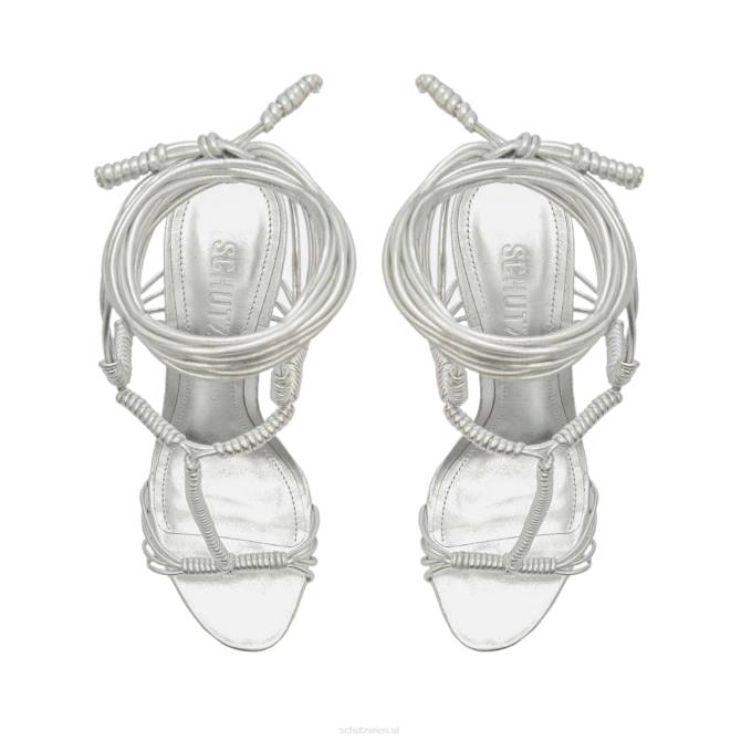 bei Schutz Amunet Block-Sandale aus Metallic-Leder Silber D60T75