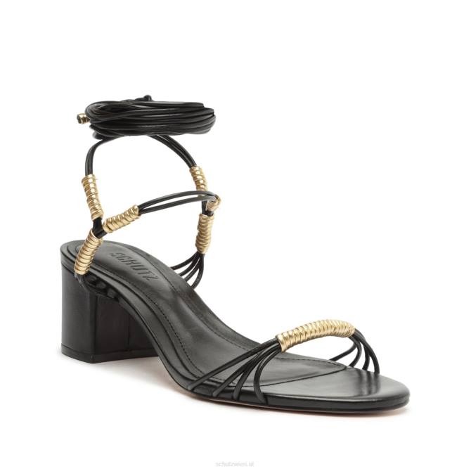 bei Schutz Amunet Mid-Block-Sandale aus Lackleder Schwarz D60T71