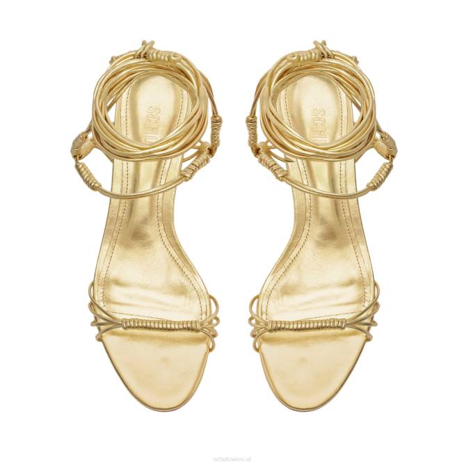bei Schutz Amunet Mid-Block-Sandale aus Metallic-Leder Gold D60T72