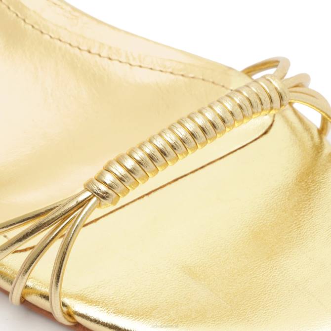 bei Schutz Amunet Mid-Block-Sandale aus Metallic-Leder Gold D60T72