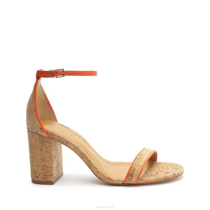 bei Schutz Cadey Lee Block lässige Ledersandale Flammenorange D60T49