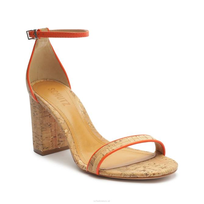 bei Schutz Cadey Lee Block lässige Ledersandale Flammenorange D60T49
