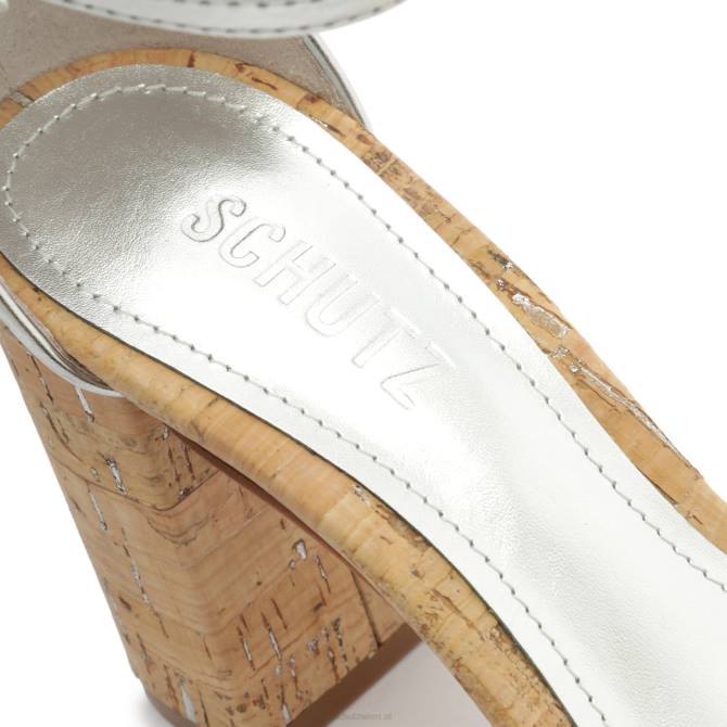 bei Schutz Cadey Lee Block lässige Ledersandale Silber D60T50