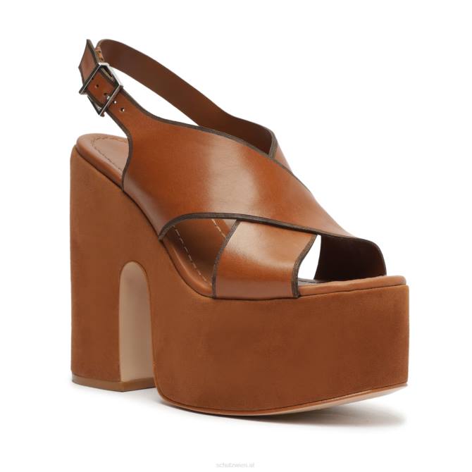 bei Schutz Callie Ledersandale mit Ausschnitt neues Holz D60T70