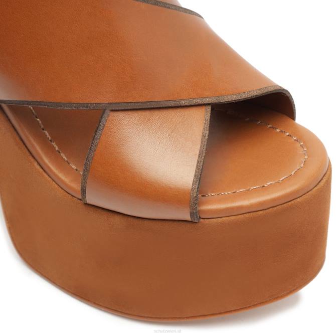 bei Schutz Callie Ledersandale mit Ausschnitt neues Holz D60T70