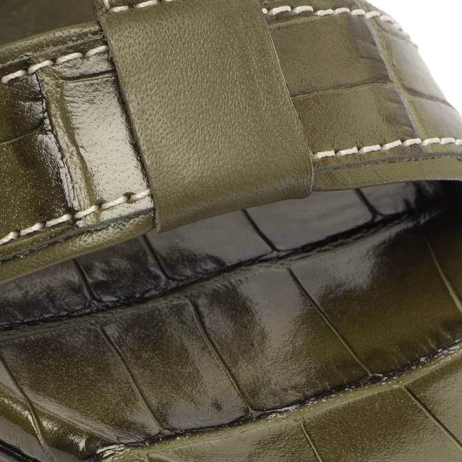 bei Schutz Chantelle-Sandale aus Leder mit Krokodilprägung Militärgrün D60T132