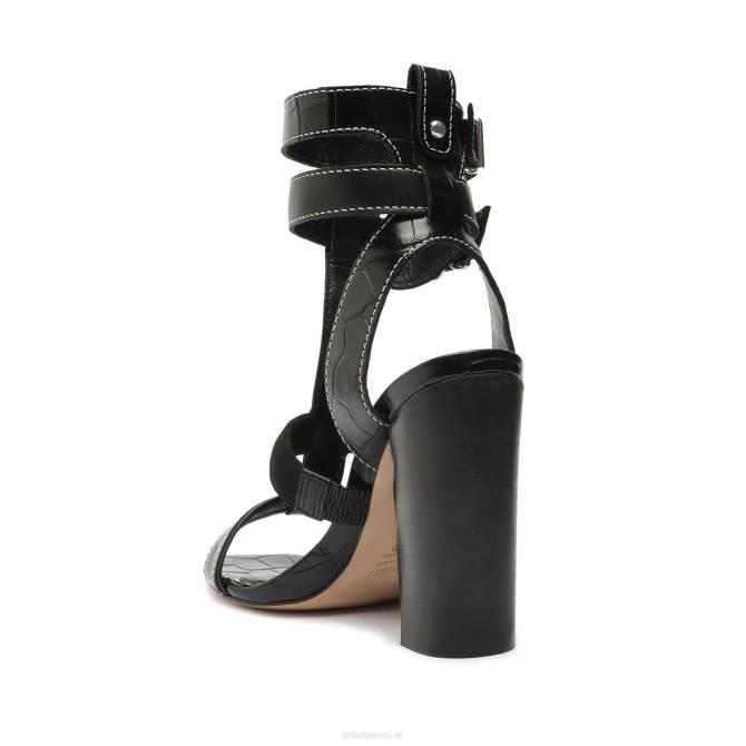 bei Schutz Chantelle-Sandale aus Leder mit Krokodilprägung Schwarz D60T131