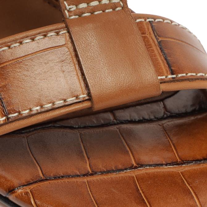 bei Schutz Chantelle-Sandale aus Leder mit Krokodilprägung braun D60T134