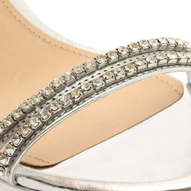 bei Schutz Fabienne-Plateausandale aus Metallic-Leder Silber D60T95