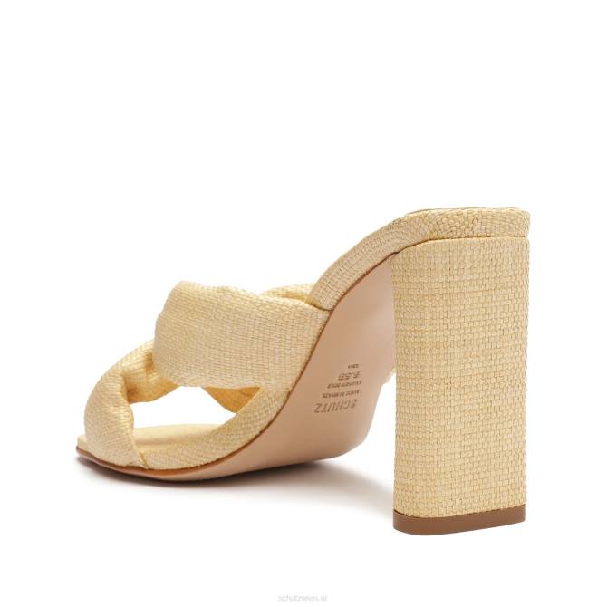 bei Schutz Fee, hohe, lässige Sandale aus Stroh und Nappaleder Eierschale D60T36