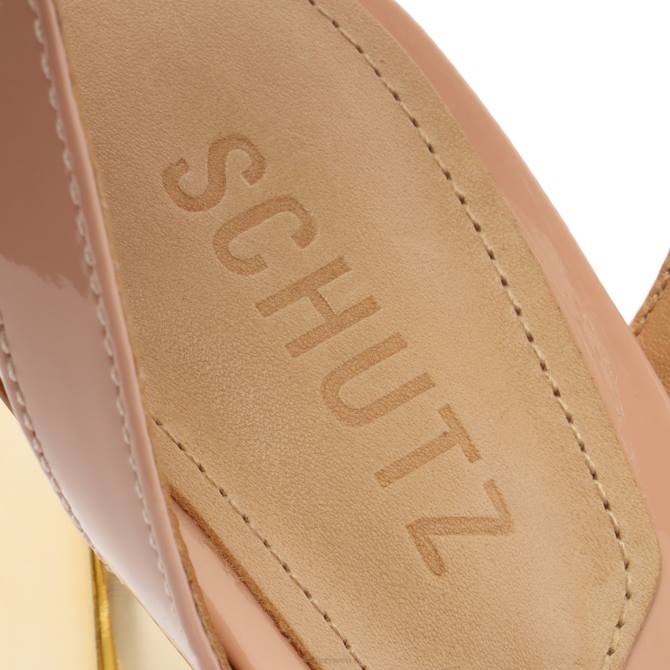 bei Schutz Filipa-Sandale aus Lackleder Beige D60T66