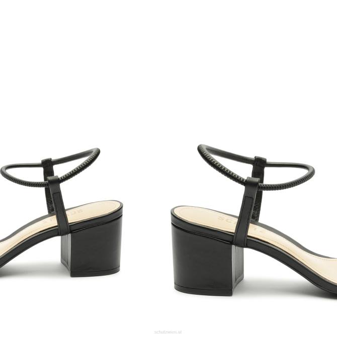 bei Schutz Gimenez Mid Ledersandale Schwarz D60T81