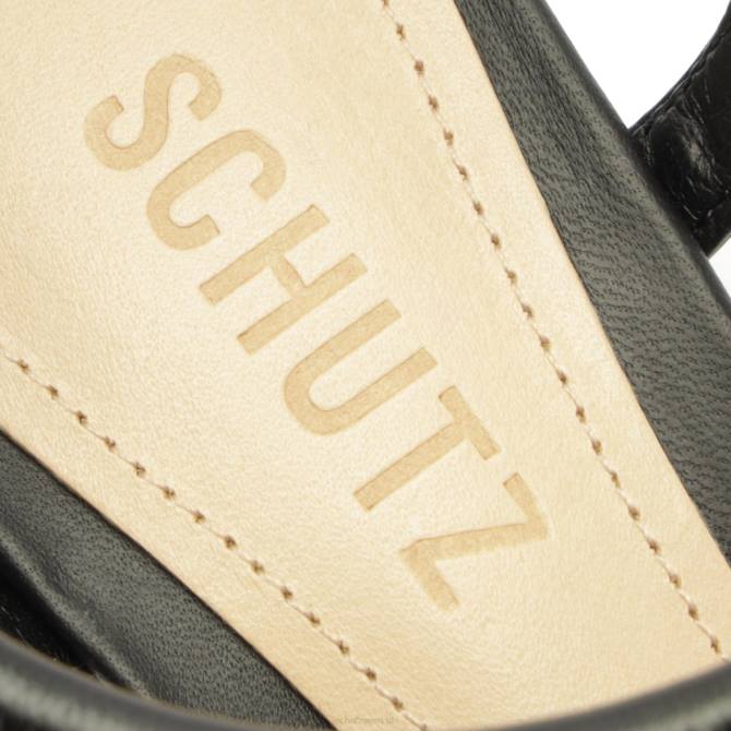 bei Schutz Gimenez Mid Ledersandale Schwarz D60T81