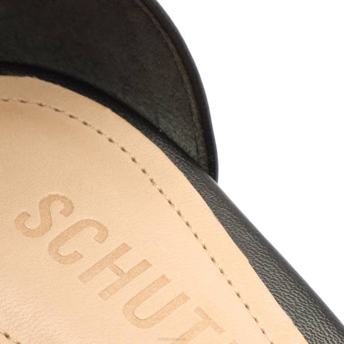 bei Schutz Jessie Mid-Block-Sandale aus Nappaleder und Vinyl Schwarz D60T144