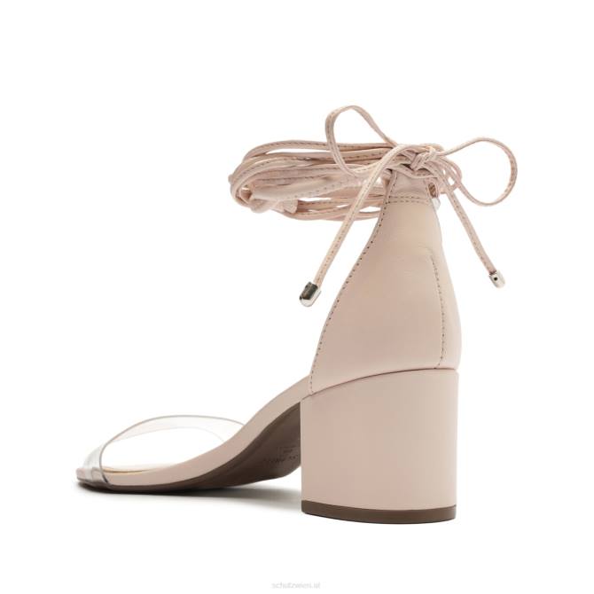 bei Schutz Jessie Mid-Block-Sandale aus Nappaleder und Vinyl rosabeige D60T145