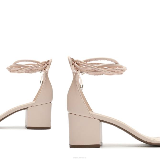 bei Schutz Jessie Mid-Block-Sandale aus Nappaleder und Vinyl rosabeige D60T145