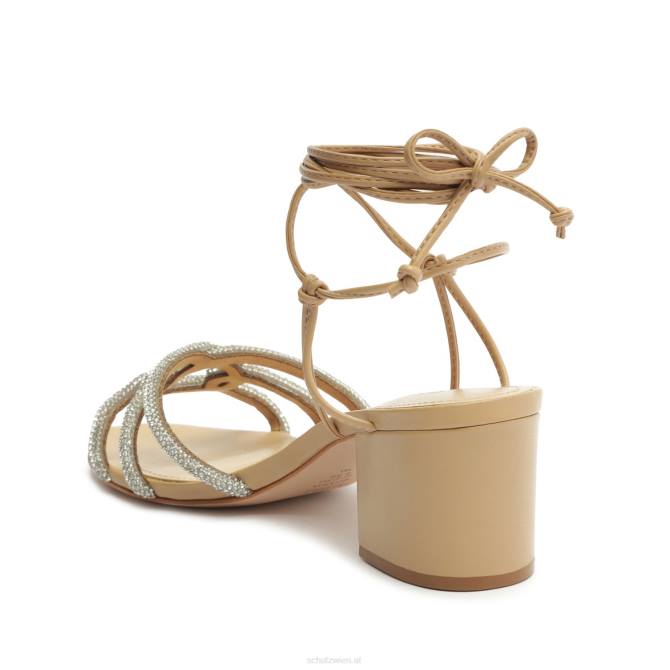bei Schutz Joane Mid Lather & Crystal Sandale Gold D60T18
