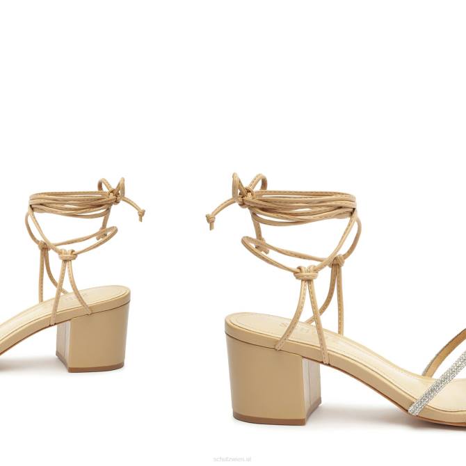 bei Schutz Joane Mid Lather & Crystal Sandale Gold D60T18