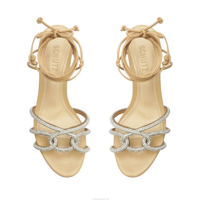 bei Schutz Joane Mid Lather & Crystal Sandale Gold D60T18