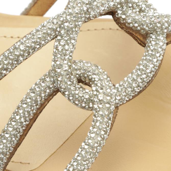 bei Schutz Joane Mid Lather & Crystal Sandale Gold D60T18