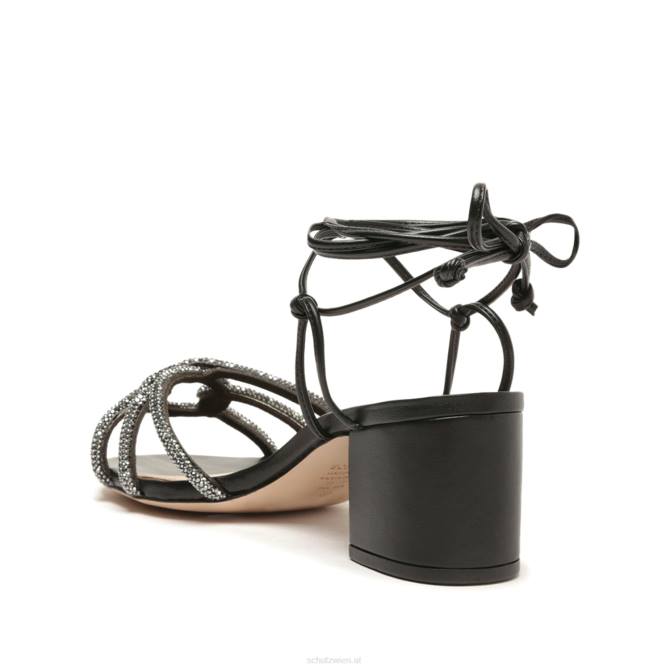 bei Schutz Joane Mid Lather & Crystal Sandale Schwarz D60T19