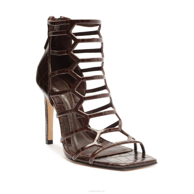 bei Schutz Julianna Sandale aus Leder mit Krokodilprägung dunkle Schokolade D60T415