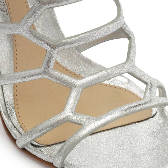 bei Schutz Julianna-Sandale aus Metallic-Leder Silber D60T275