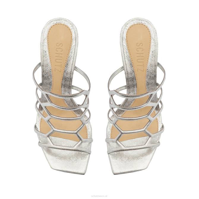 bei Schutz Julianna Weekend Sandale aus Metallic-Leder Silber D60T266