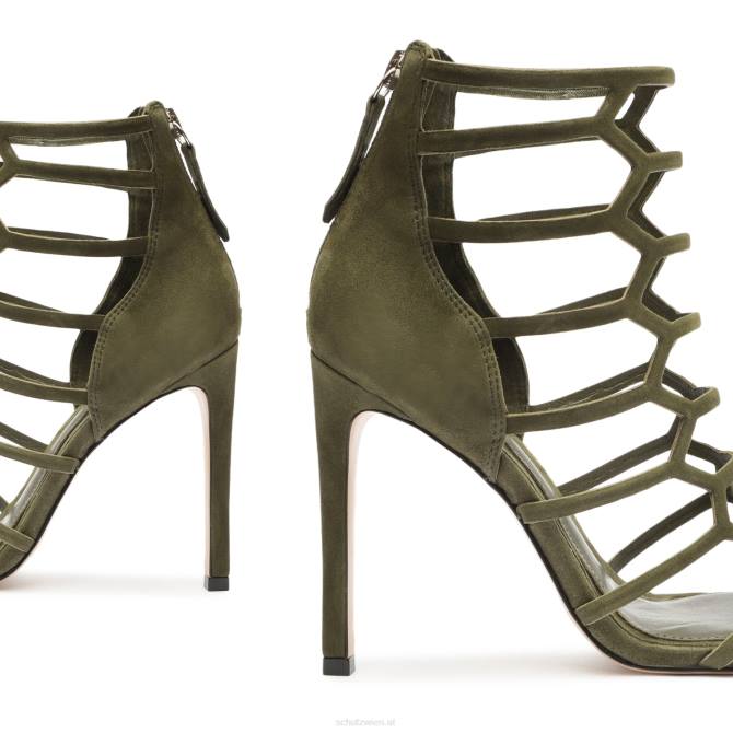 bei Schutz Julianna Wildledersandale Militärgrün D60T416