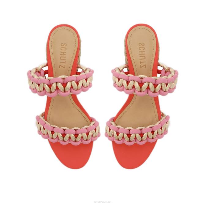 bei Schutz Juliet Mid Wildleder- und Ledersandale Koralle D60T138
