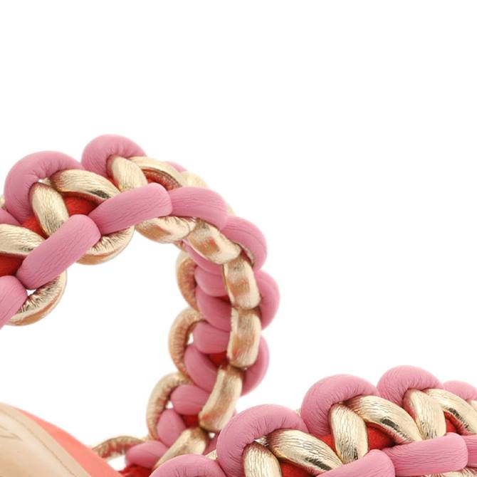 bei Schutz Juliet Mid Wildleder- und Ledersandale Koralle D60T138