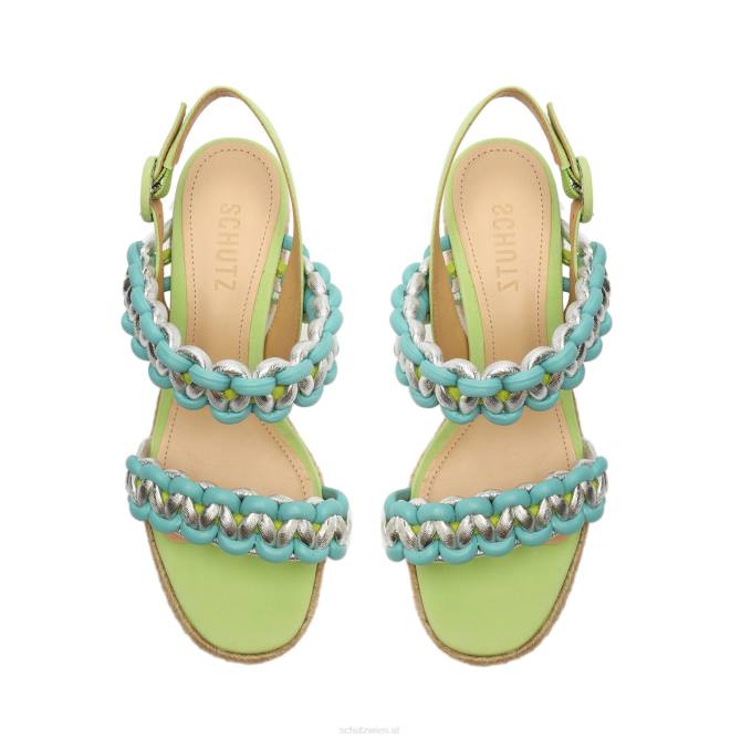 bei Schutz Juliet Plateau-Sandale aus Wildleder und Leder lindgrün D60T111