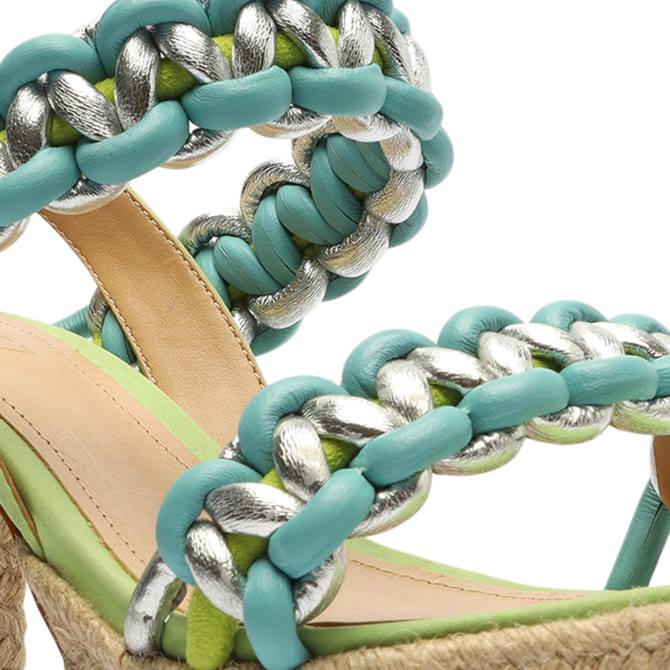 bei Schutz Juliet Plateau-Sandale aus Wildleder und Leder lindgrün D60T111