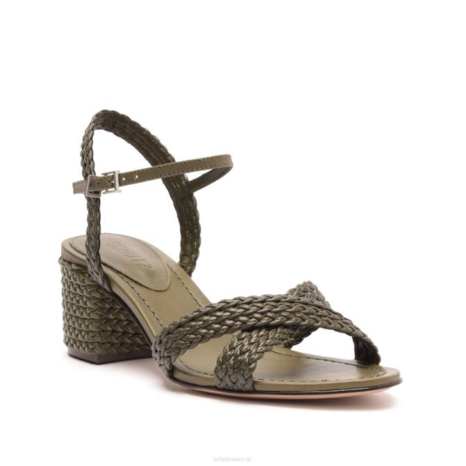 bei Schutz Karima Block Atanado Ledersandale Militärgrün D60T56