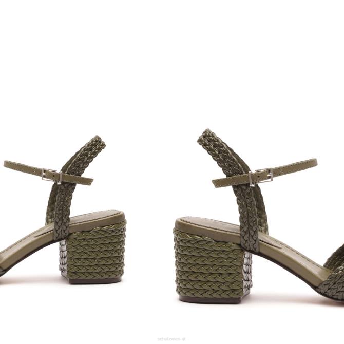 bei Schutz Karima Block Atanado Ledersandale Militärgrün D60T56