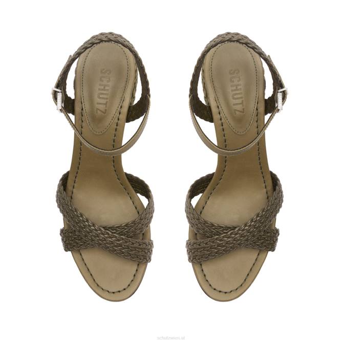 bei Schutz Karima Block Atanado Ledersandale Militärgrün D60T56