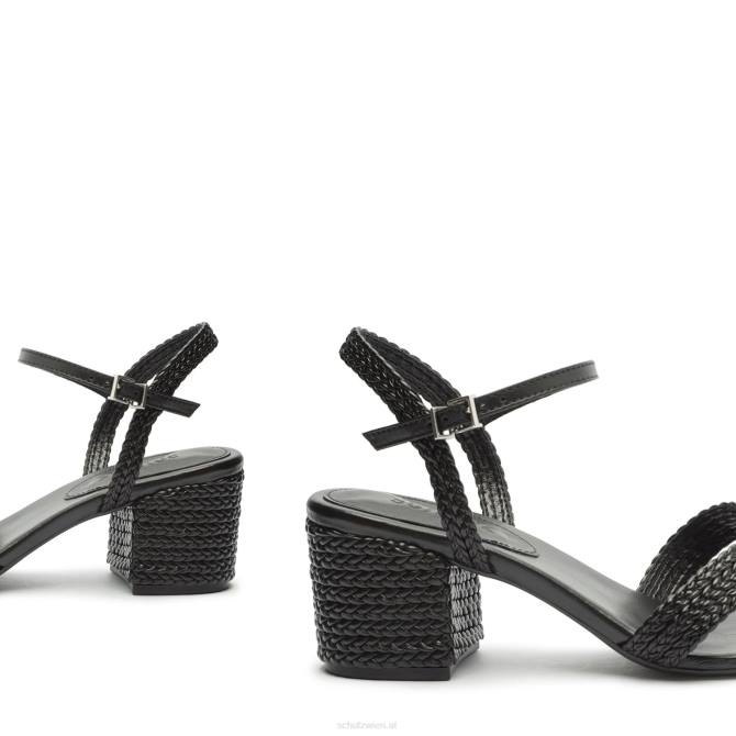 bei Schutz Karima Block Atanado Ledersandale Schwarz D60T42