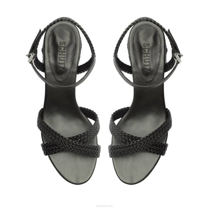 bei Schutz Karima Block Atanado Ledersandale Schwarz D60T42