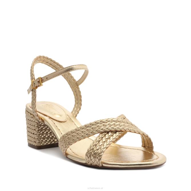 bei Schutz Karima Block-Sandale aus metallischem Nappaleder Gold D60T15