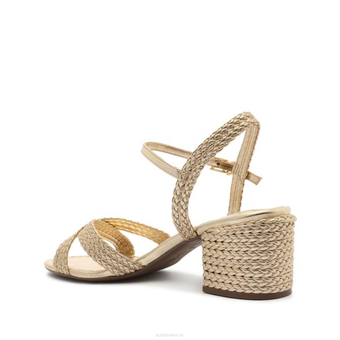 bei Schutz Karima Block-Sandale aus metallischem Nappaleder Gold D60T15