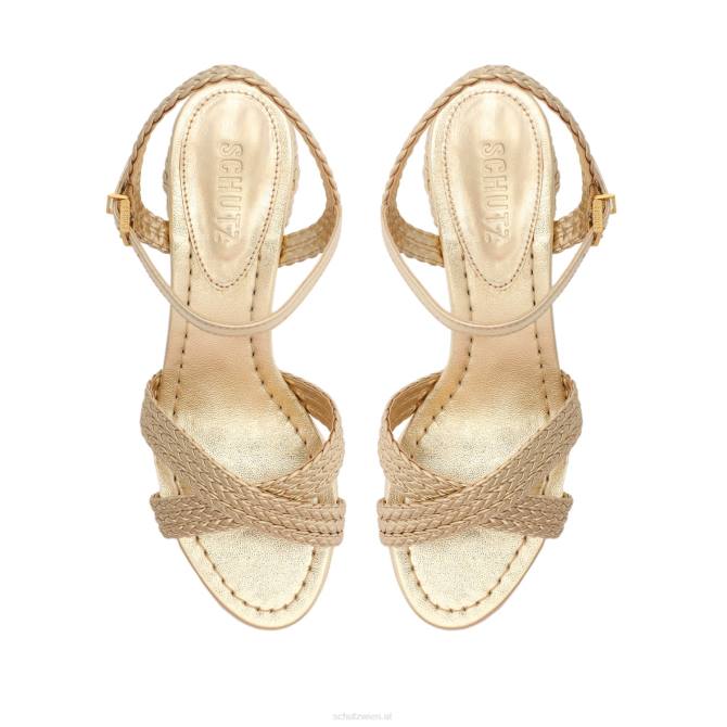 bei Schutz Karima Block-Sandale aus metallischem Nappaleder Gold D60T15