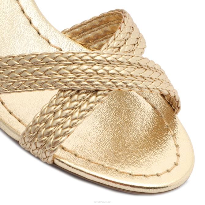 bei Schutz Karima Block-Sandale aus metallischem Nappaleder Gold D60T15
