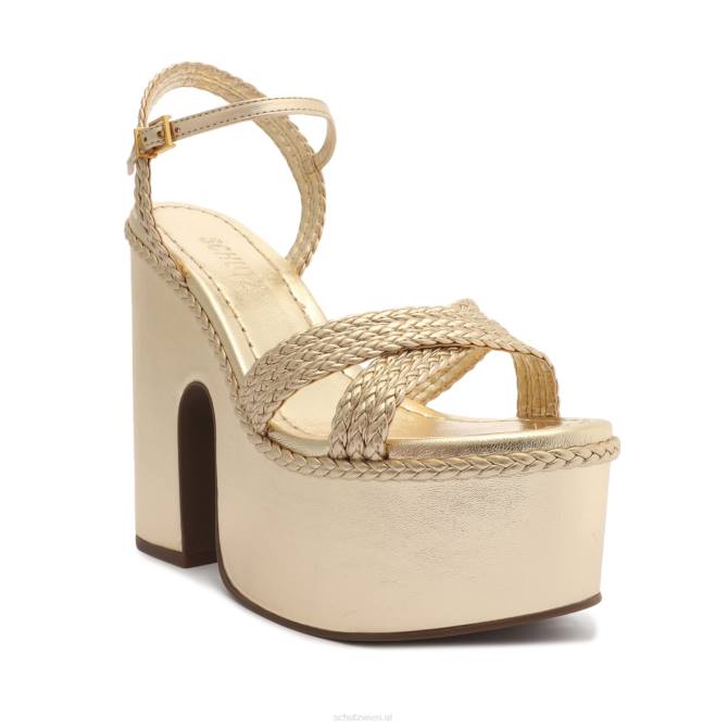 bei Schutz Karima-Sandale aus metallischem Nappaleder mit Ausschnitten Gold D60T11