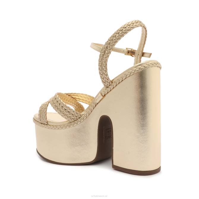 bei Schutz Karima-Sandale aus metallischem Nappaleder mit Ausschnitten Gold D60T11