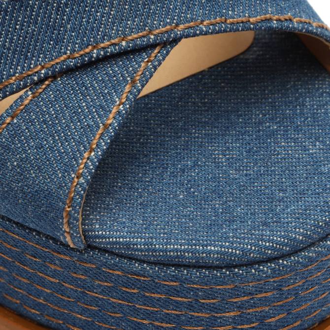 bei Schutz Keefa hohe lässige Denim-Sandale Blau D60T79