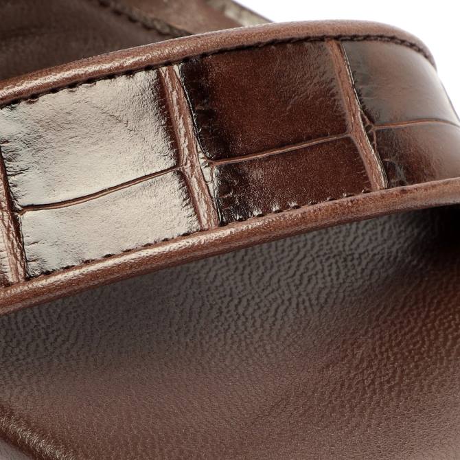 bei Schutz Lilianna-Sandale aus Leder mit Krokodilprägung dunkle Schokolade D60T412