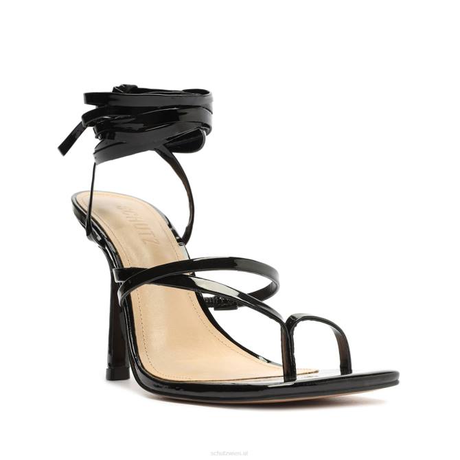 bei Schutz Lilie Lacksandale Schwarz D60T388