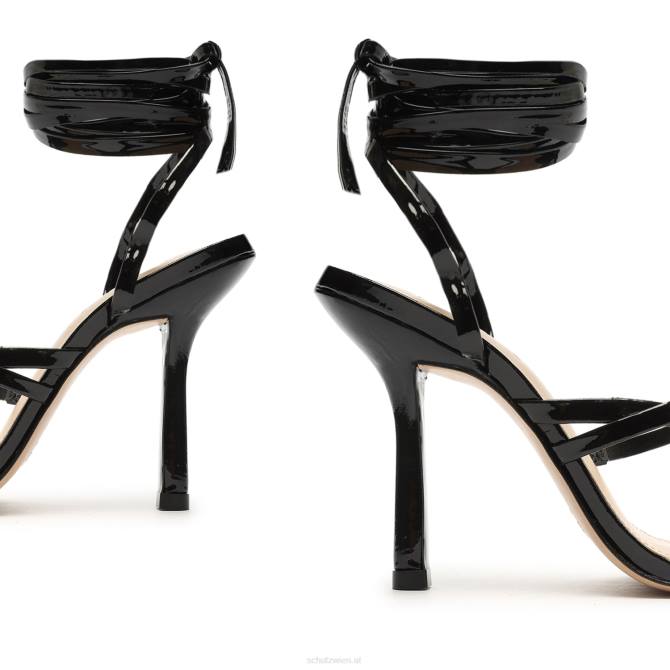 bei Schutz Lilie Lacksandale Schwarz D60T388