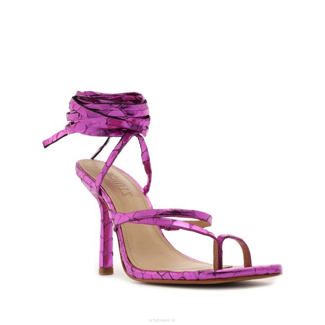 bei Schutz Lilie-Sandale aus Metallic-Leder Fuchsia D60T382